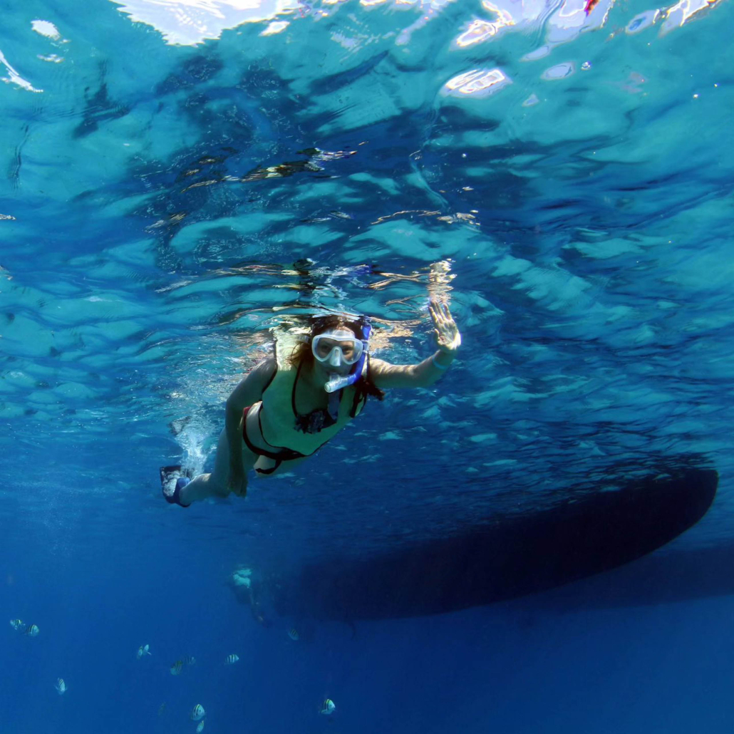 Oceanjoycruises Morning Afternoon Waianae Snorkel Cruise Girl Diving