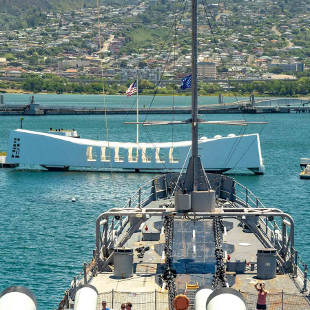 Arizona Memorial View From USS Missouri Bridge Pearl Harbor Oahu Product