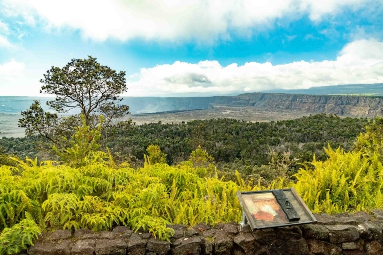 Kilauea Crater Overlook and Sign Volcano Big Island