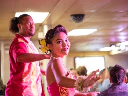 Star Of Honolulu Boat Hula Dancers in Dining Room Oahu