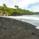 Visitors at Black Sand Beach Road to Hana Maui