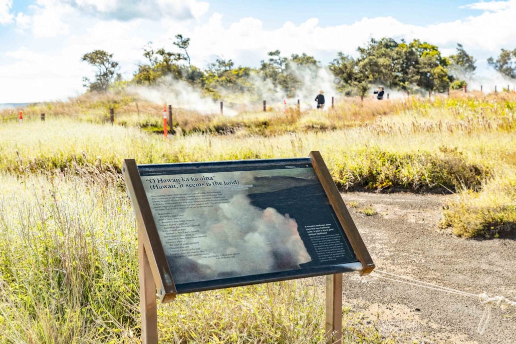 Volcano National Park Kilauea Steam Vents Trail Sign Big Island