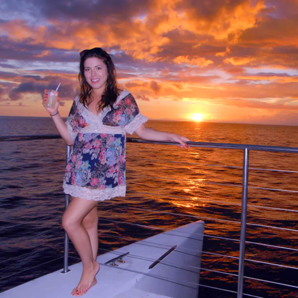 Oceanjoycruises Koolina Sunset Snorkel Cruise Woman And Sunset