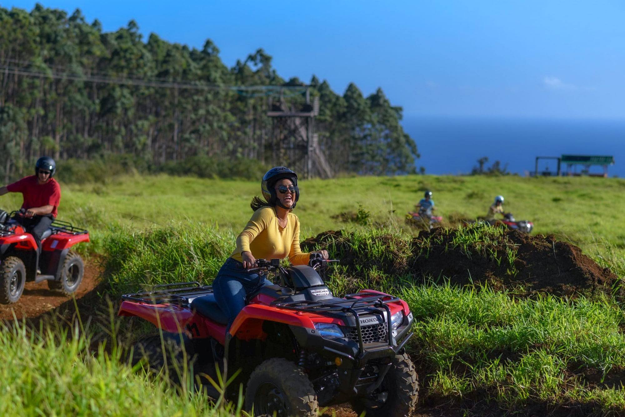go for a scenic deluxe atv adventure cruise on the big island