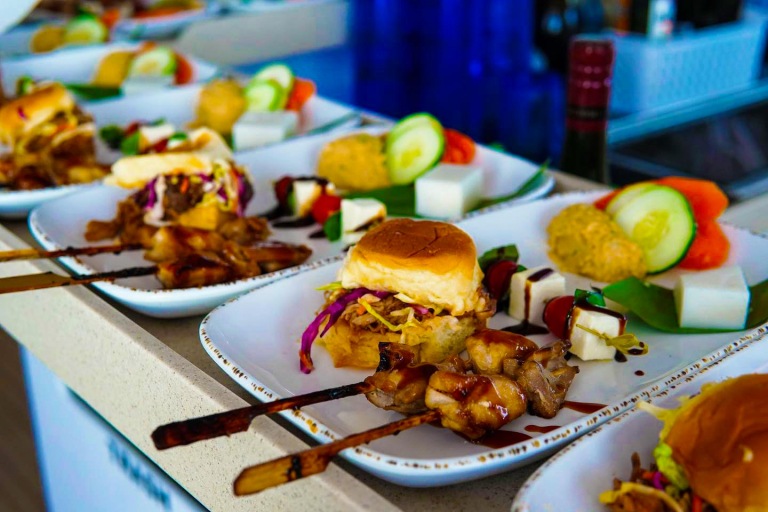 tasty food servered on captains sunset dinner sail trilogy