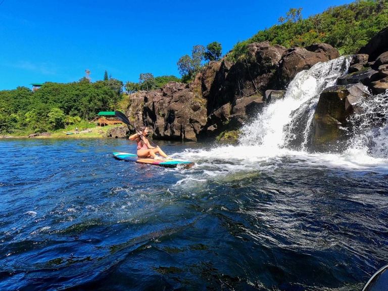 umauma fall and zipline experience kayaking