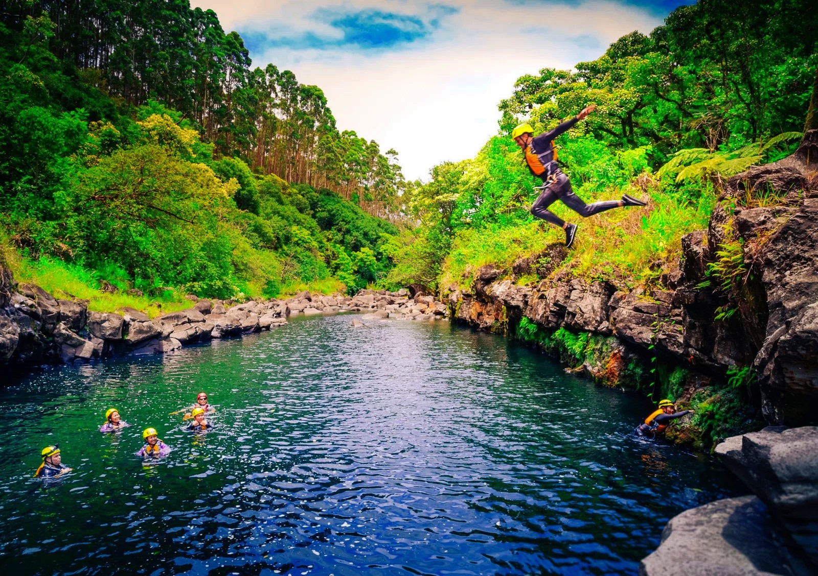 umauma fall and zipline experience swimming