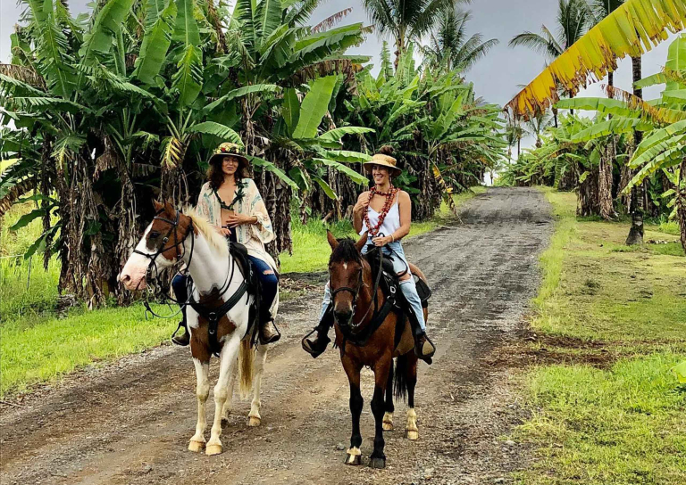 Waileahorsebackadventure Hilo Horseback Riding Tours Slide Couple