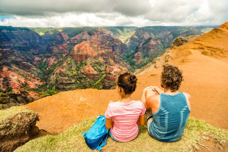 Waimea Canyon Hiking Visitors Kauai