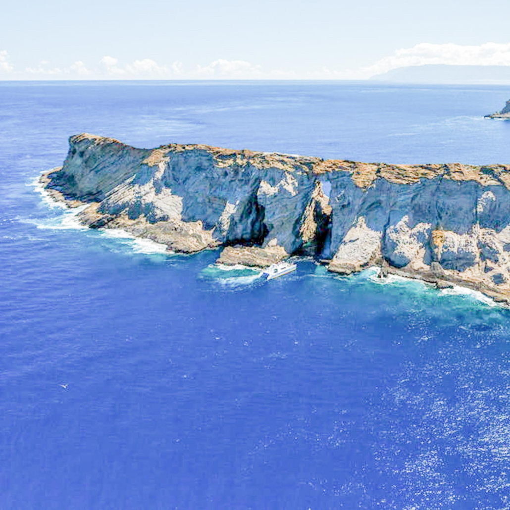 Natural Bare Rock and Mediterranean Sea View Santorini Island