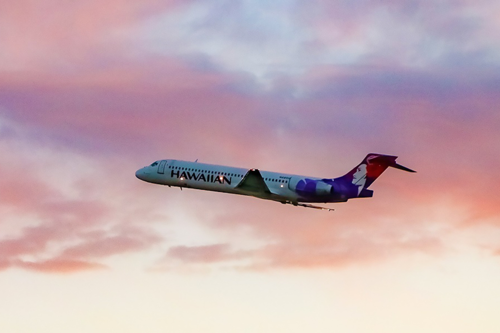 Airport Plane Takeoff Sunset Hawaiian Airlines Oahu