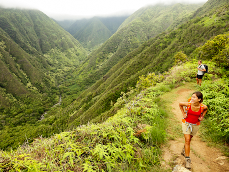 Couple On Hike Waihee Ridge Trail Maui