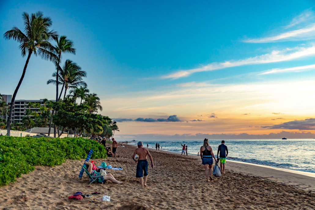 Kaanapali Beach Sunset Near Walkway Maui