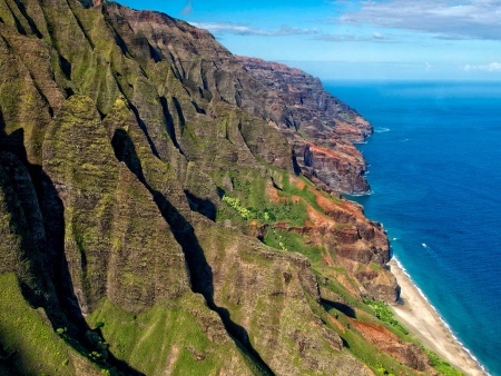 kauai napali coast aerial view