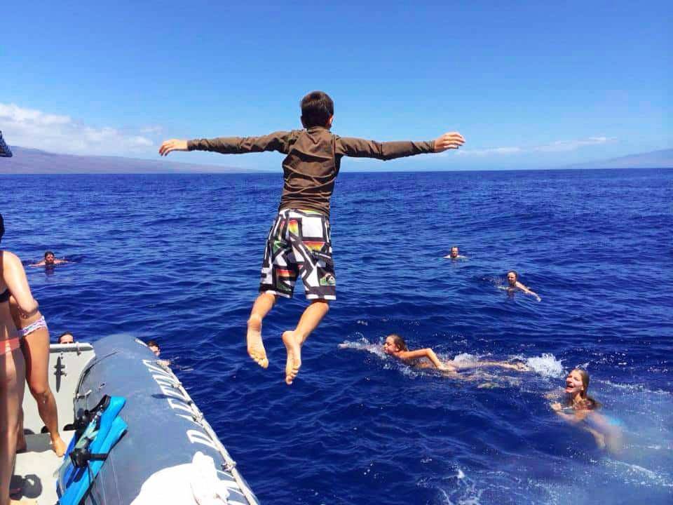 one on one snorkel instruction and feeling like family with our crew lanai maui hawaii ocean rafting