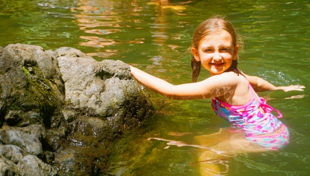 taste of hana child refreshing dip in the waterfall pool