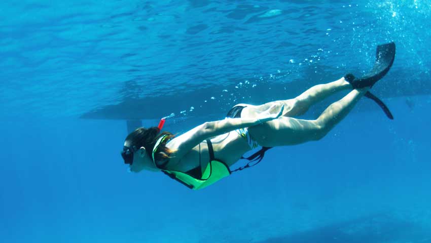girl snorkeling hawaii nautical