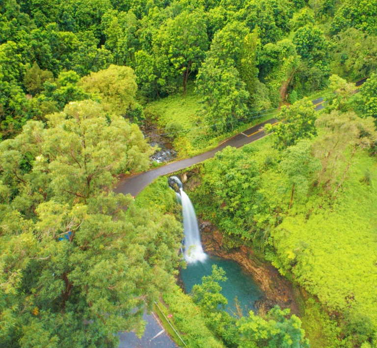 hana highway waterfall maui