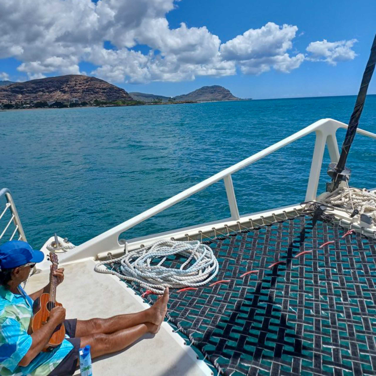 Hawaiinautical West Dolphin Watch And Snorkel Sail On Boat Ocean View