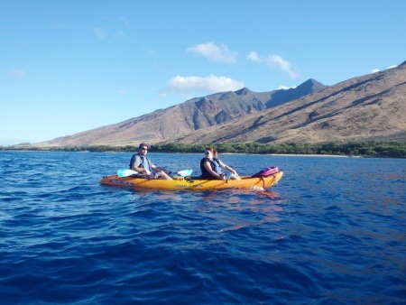 Couple at Large Group Makena Kayak Tours