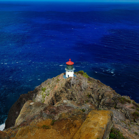 Makapuu Point Lighthouse Off Oahu Hawaii
