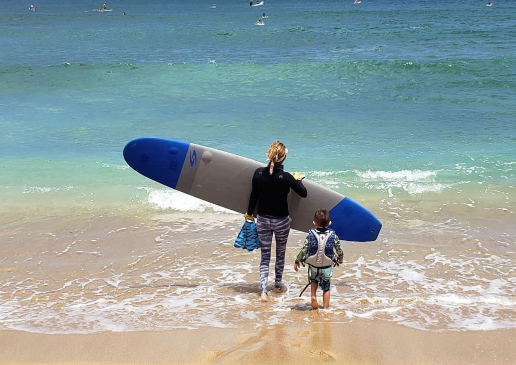 Northshoresurfgirls Group Surf Lessons In Haleiwa Slide Mom And Son