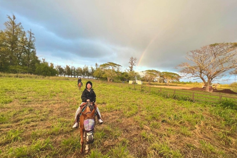 Oahuhorsebackrides North Shore Sunset Horseback Rides Feature Sunset Rainbow