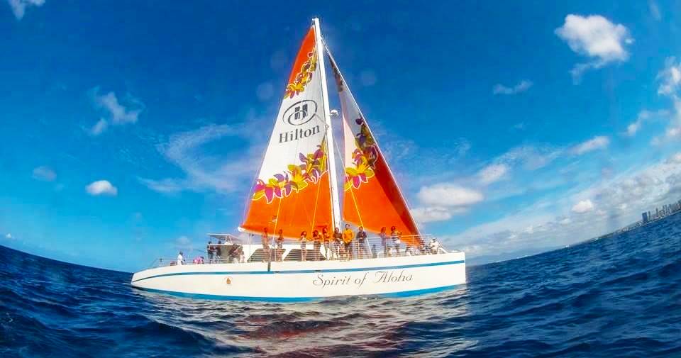 adventure sail on the spirit of aloha catamaran