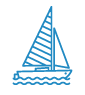 Adventure Sail Blue Icon
