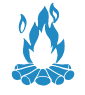 Blue Campfire Icon