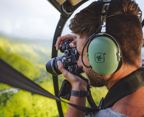 Mauna Loa Helicopters Photographer Close