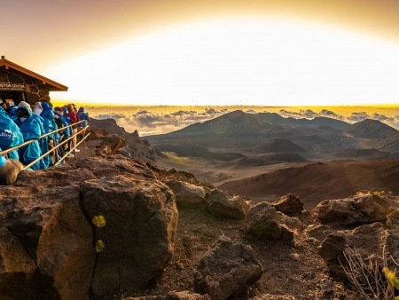 Haleakala Crater Sunrise and Visitors Maui