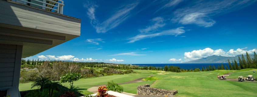 Kapalua Plantation Course Clubhouse Steps and Course Maui Golf