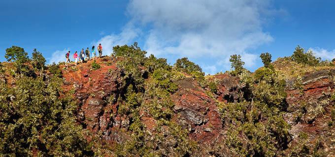 Hikers Climb To The Top Of The Mountain Hidden Craters Hike Tour