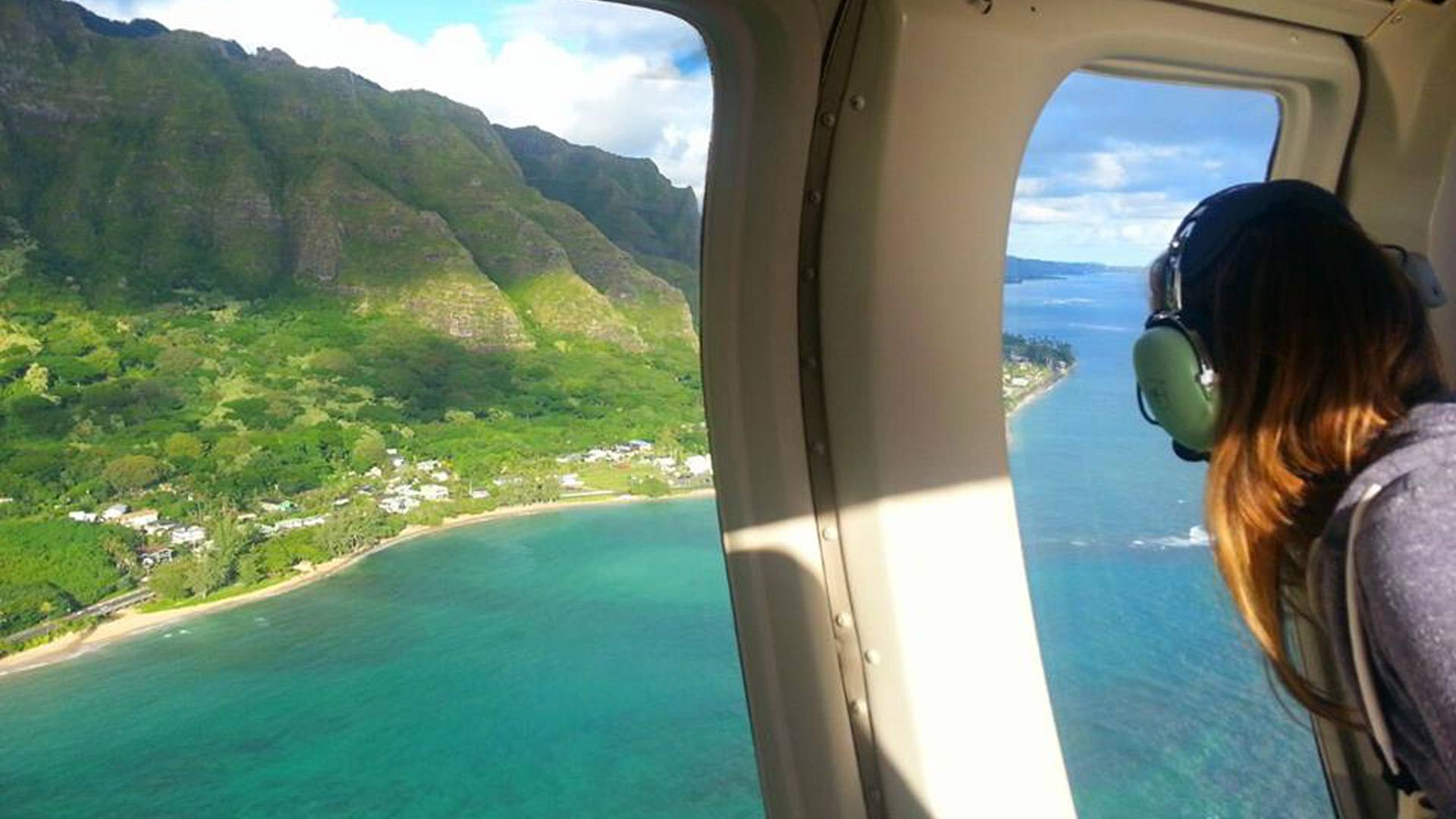 Paradise Helicopters Oahu Aft Seat View Of Windward Side
