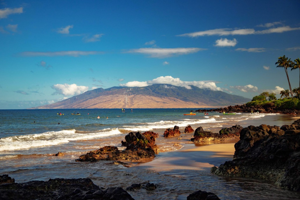 Wailea Beaches Polo Beach And West Maui Mountains