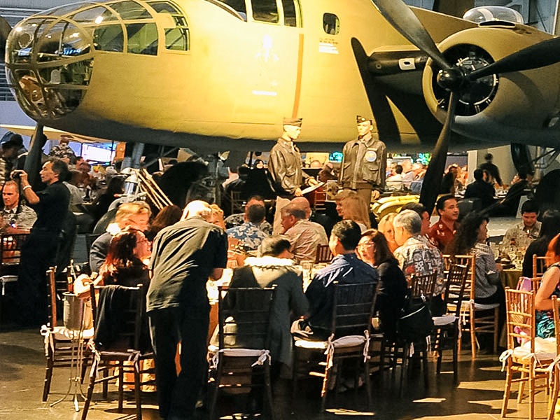 Liberty-Luau-Guests-at-Table-Pearl-Harbor-Aviation-Museum-Oahu