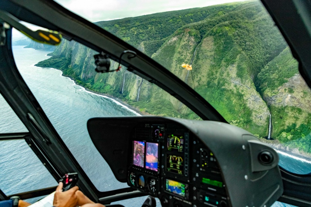 Kohala Coast Helicopter Tour Interior and Waterfall Cliffs Big Island