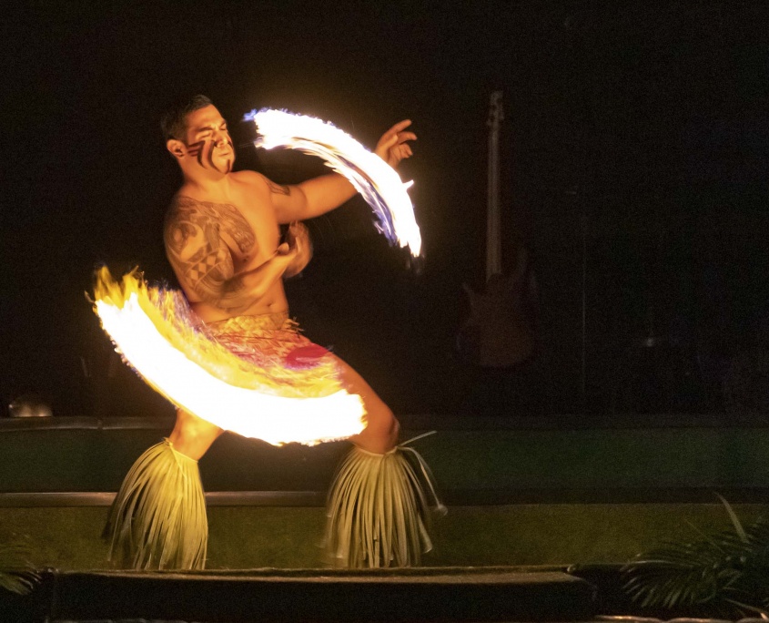 Paradise Cove Luau Fire Knife Performer Oahu