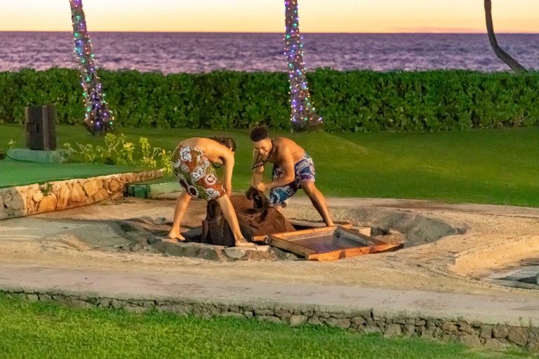 Paradise Cove Luau Pig Removal From Ground Oahu