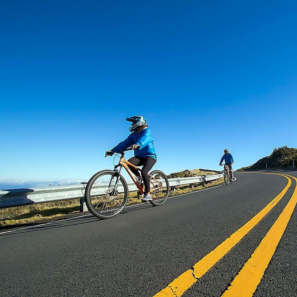 Bikemaui Self Guided Sunrise Bike Tours Biking Downhill