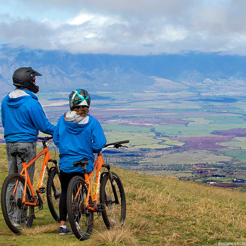 Bikemaui Self Guided Sunrise Bike Tours Couple Biking On Top