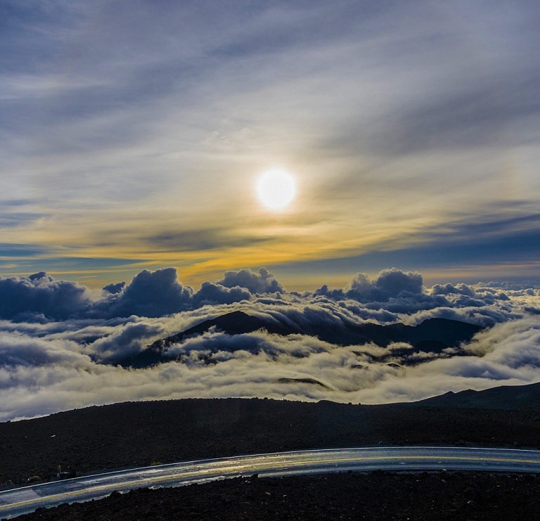 seeing the sunrise from the summit of haleakala bike maui