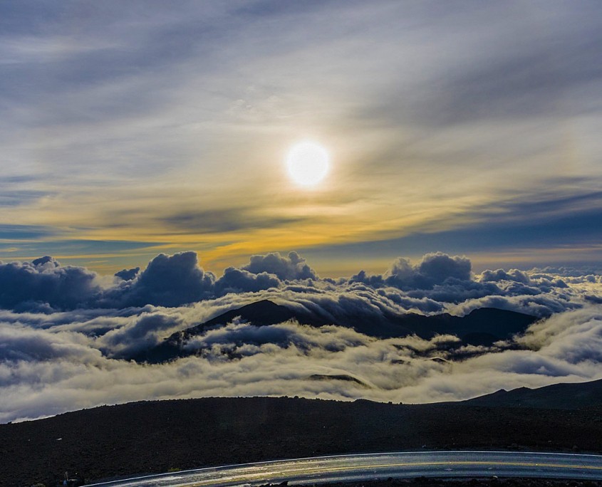 seeing the sunrise from the summit of haleakala bike maui