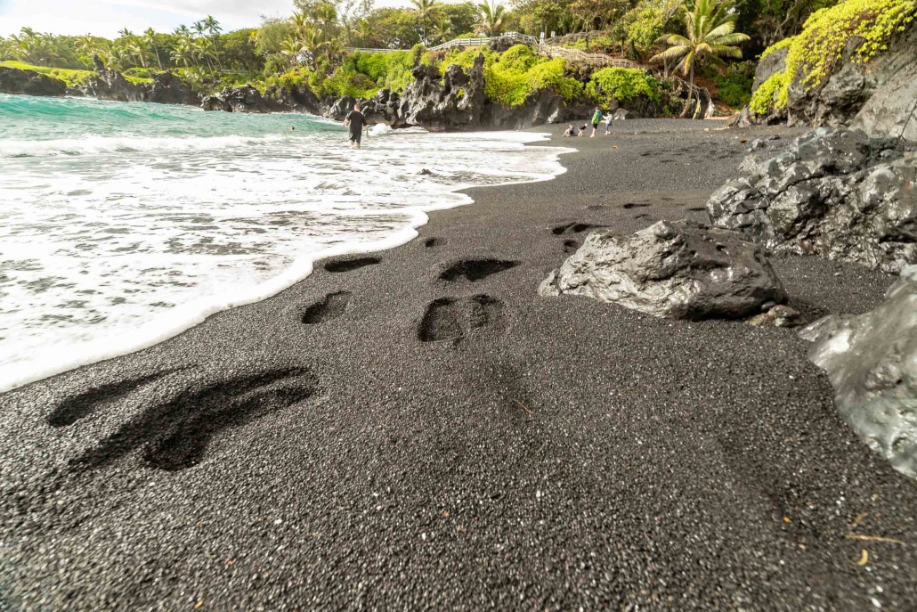 Black Sand Beach Sand Road to Hana Maui