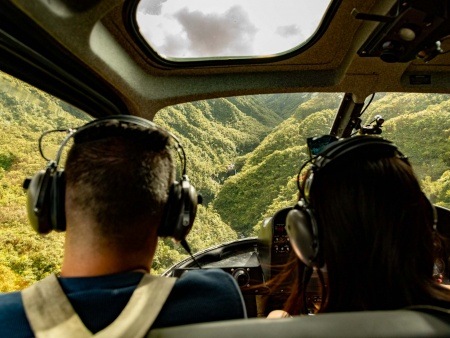 Helicopter View Interior and Valley Maui-Molokai