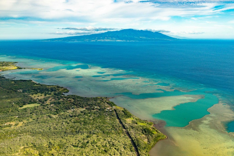 Helicopter View Molokai Reef and Coastline