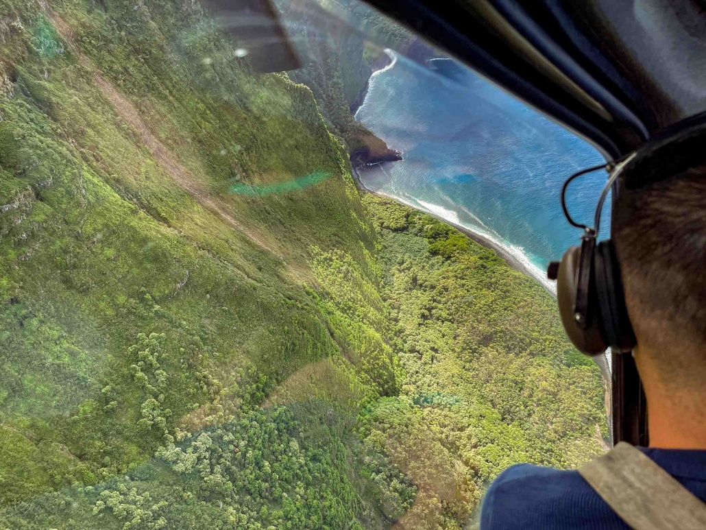 Helicopter View of Molokai Cliffs
