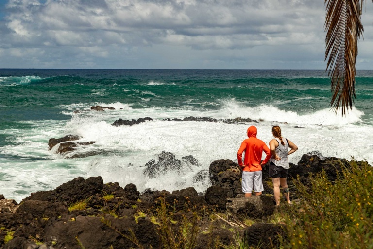 Keanae Peninsula Visitor Couple Road to Hana Maui