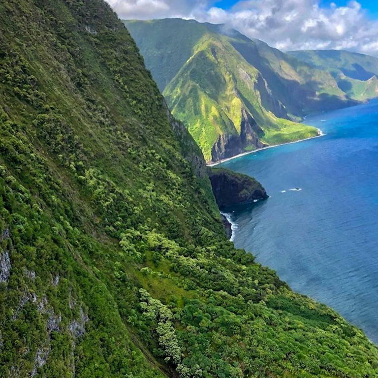 Airmaui West Maui And Molokai Doors Off Helicopter Tour Green Mountain Trees